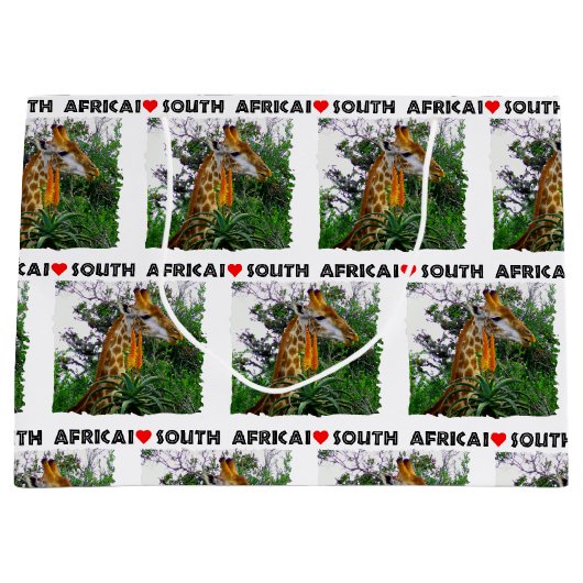 Ich höre Südafrika Giraffe Aloe Große Geschenktüte (Vorderseite)