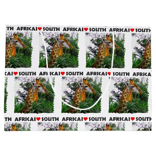 Ich höre Südafrika Giraffe Aloe Große Geschenktüte (Rückseite)