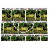Ich höre Südafrika Rhino Couple Große Geschenktüte (Vorderseite)