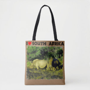 Ich höre Südafrika Rhino Couple Tasche