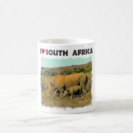 Ich höre Südafrika Rhino unter den Schilden Kaffeetasse
