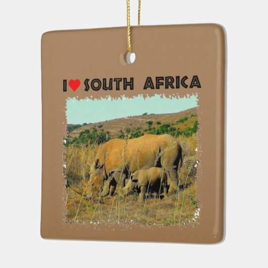 Ich höre Südafrika Rhino unter den Schilden Keramikornament (Links)