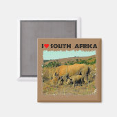 Ich höre Südafrika Rhino unter den Schilden Magnet (Vorderseite/Rückseite)