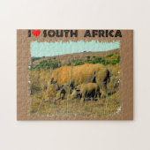 Ich höre Südafrika Rhino unter den Schilden Puzzle (Horizontal)