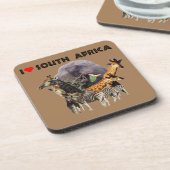 Ich höre Südafrika Wildlife Collage Getränkeuntersetzer (Linke Seite)