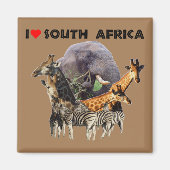 Ich höre Südafrika Wildlife Collage Magnet (Vorne)