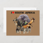 Ich höre Südafrika Wildlife Collage Postkarte (Vorne/Hinten)