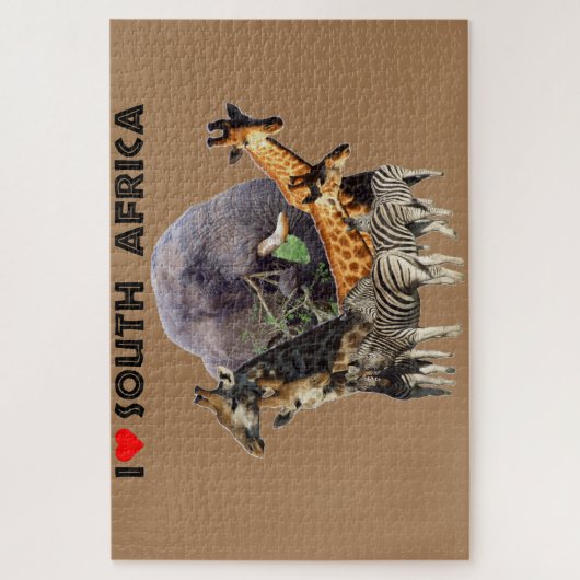 Ich höre Südafrika Wildlife Collage Puzzle (Vertikal)