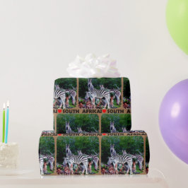 Ich höre Südafrika Zebra Aloe Geschenkpapier