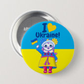 Ich höre Ukraine! - Button Niedlich Fundraiser But (Vorne & Hinten)