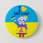 Ich höre Ukraine! - Button Niedlich Fundraiser But (Vorderseite)