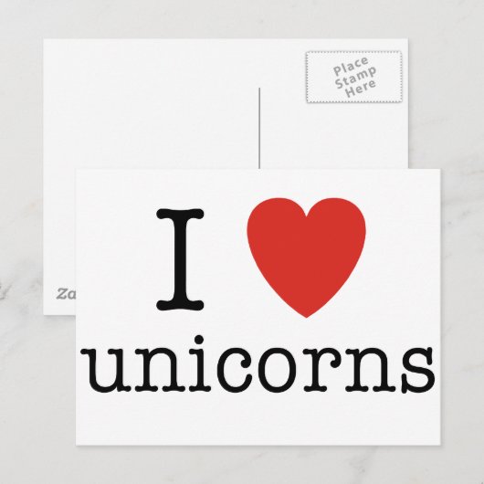 Ich höre Unicorns Postkarte (Vorne/Hinten)