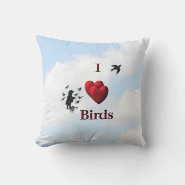 Ich höre Vögel / die Vögel Gefüttert Kissen (Vorderseite)
