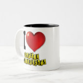 Ich höre Waffelkleider Zweifarbige Tasse (Vorderseite Links)