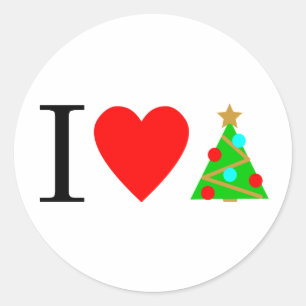 Ich höre Weihnachten / I Liebe Weihnachtsaufkleber Runder Aufkleber