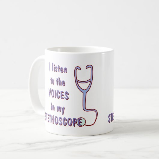 Ich höre zu den Stimmen Kaffeetasse (Vorderseite Links)