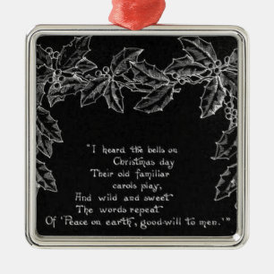 Ich hörte die Glocken am Weihnachtsfeiertag Silbernes Ornament