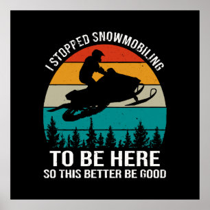 Ich hörte mit dem Schneemobilfahren auf, um hier z Poster