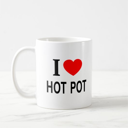 Ich ❤️ HOT POT Ich liebe HOT POT Ich mag HOT POT Kaffeetasse (Links)