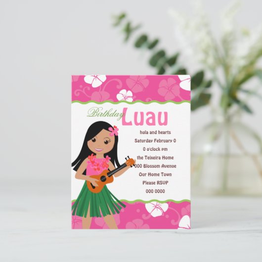 Ich Hula-Liebe Sie Ukulele! Einladung (Stehend Vorderseite)