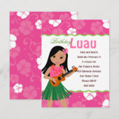 Ich Hula-Liebe Sie Ukulele! Einladung (Vorne/Hinten)