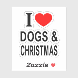 Ich ❤️ HUNDE & WEIHNACHTEN ICH LIEBE HUNDE & WEIHN Aufkleber