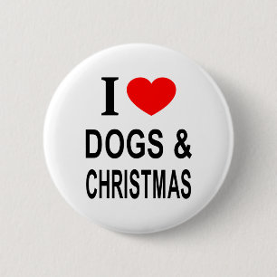 Ich ❤️ HUNDE & WEIHNACHTEN ICH LIEBE HUNDE & WEIHN Button