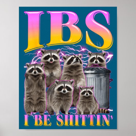 Ich Ibs Waschbär Meme Bootleg Humor Poster (Vorne)