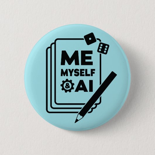 Ich, ich und ich, ich und ich, schwarze Kunst Button (Vorderseite)