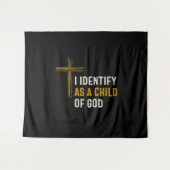 Ich identifiziere mich als Kind Gottes - Christlic Wandteppich (Vorderseite (Horizontal))