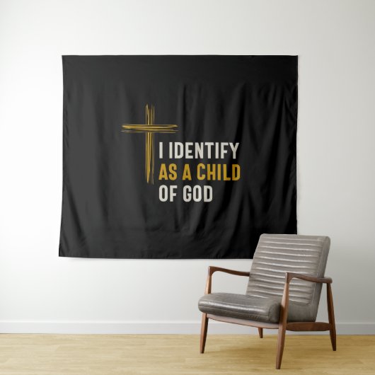 Ich identifiziere mich als Kind Gottes - Christlic Wandteppich (Beispiel (Horizontal))