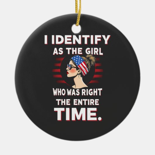 Ich identifiziere mich als Mädchen, das zur vollen Keramik Ornament (Vorne)