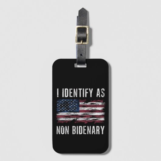 Ich identifiziere mich als nicht-bidenare Patriot- Gepäckanhänger (Vorderseite Vertikal)