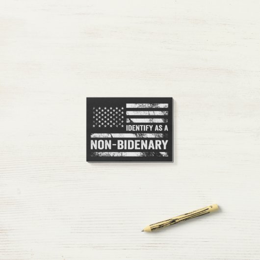 Ich identifiziere mich als nicht-bidenarre Funny A Post-it Klebezettel (Auf Schreibtisch)