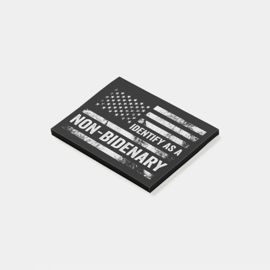 Ich identifiziere mich als nicht-bidenarre Funny A Post-it Klebezettel (angewinkelt)