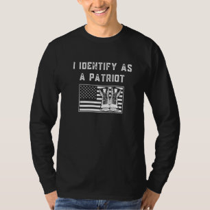 Ich identifiziere mich als Patriot American Flag W T-Shirt