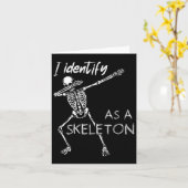 Ich identifiziere mich als Skeleton Funny Skeleton Karte (Gelbe Blume)