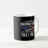 Ich identifiziere mich als Verschwörungstheoretike Kaffeetasse (VorderseiteRechts)