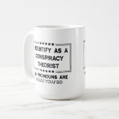 Ich identifiziere mich als Verschwörungstheoretike Kaffeetasse (Vorderseite Links)