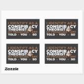 Ich identifiziere mich als Verschwörungstheoretike Rechteckiger Aufkleber (Blatt)