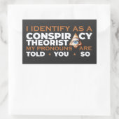 Ich identifiziere mich als Verschwörungstheoretike Rechteckiger Aufkleber (Tasche)