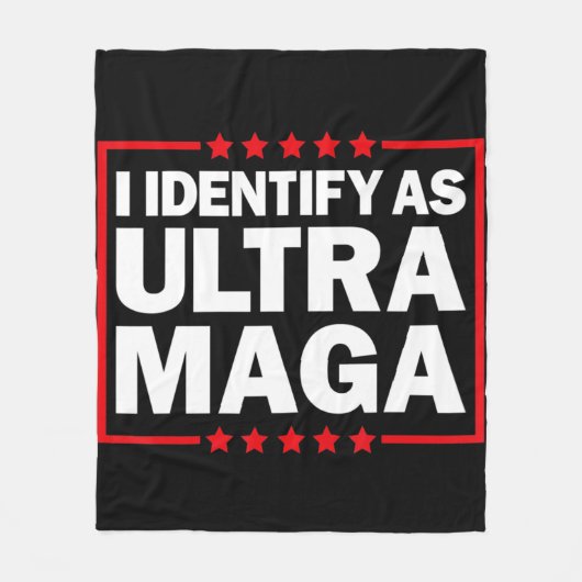 Ich identifiziere mich mit Ultra MAGA Ultra MAGA u Fleecedecke (Vorderseite)