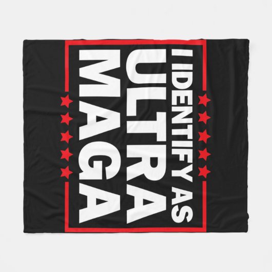 Ich identifiziere mich mit Ultra MAGA Ultra MAGA u Fleecedecke (Vorderseite (Horizontal))