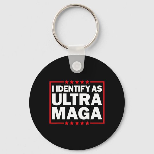 Ich identifiziere mich mit Ultra MAGA Ultra MAGA u Schlüsselanhänger (Vorderseite)