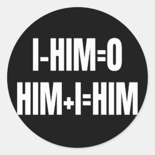 Ich - IHM = 0 Aufkleber - Weiß