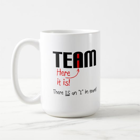 Ich im lustigen Team-Mug Kaffeetasse (Links)