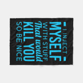 Ich injiziere mir selbst ein Diabetes-Bewusstsein Fleecedecke (Vorderseite (Horizontal))