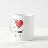 Ich ❤️ Internes Audit für die CUSTOM-Tasse der Mit Kaffeetasse (Vorderseite Links)