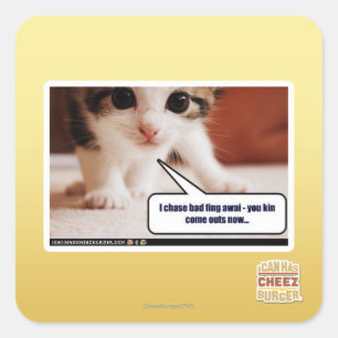 Ich jage schlechte Fahnen Quadratischer Aufkleber