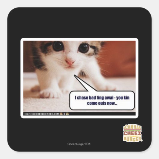 Ich jage schlechte Fahnen Quadratischer Aufkleber (Vorderseite)